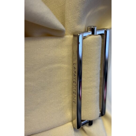 Lafayette 148 Silk Linen Trench Coat Ivory Size 16 - Picture 9 of 9